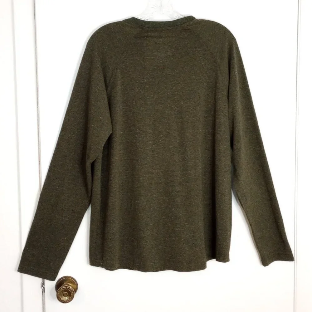 Tailor Vintage Dark Heather Green Men's Henley Shirt - Picture 8 of 9